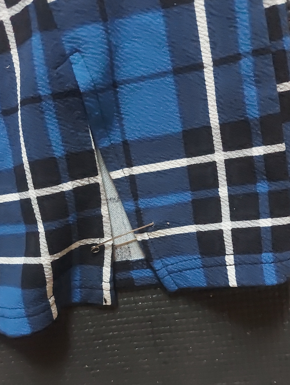 Blue Plaid Mini Skirt And Ribbed Tank Bodysuit - Picture 3 of 6